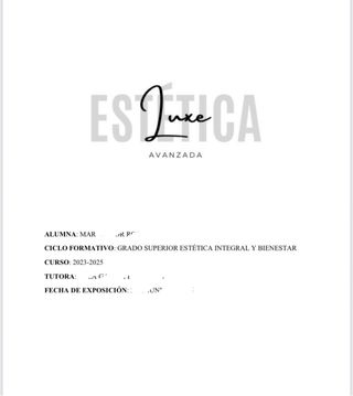 TFG/TFM Estética Avanzada