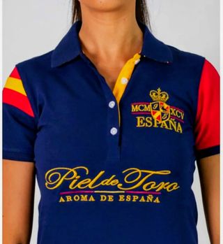 Polo Piel de Toro Mujer Azul y Rojo