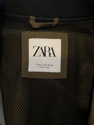 Chaqueta Bomber Zara Verde Talla M