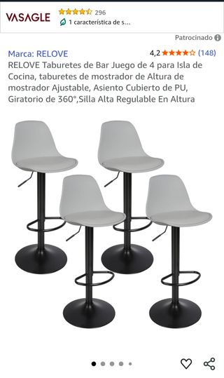 Taburetes de Cocina RELOVE (Juego de 4)