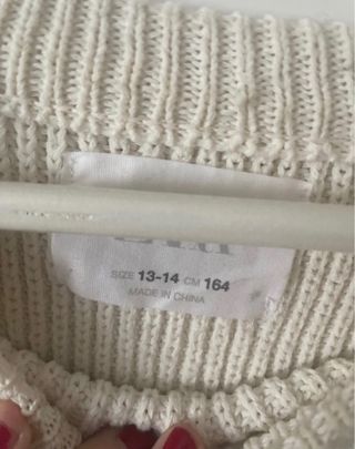 Jersey Zara niña mangas abiertas talla 13/14