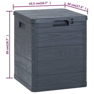 vidaXL Caja de almacenamiento de jardín 90 L gris