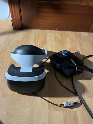 Gafas PlayStation VR con procesador y cables