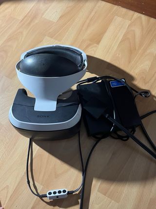 Gafas PlayStation VR con procesador y cables