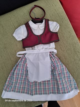Traje medieval azul talla 1-2 hecho a mano