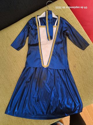 Traje medieval azul talla 1-2 hecho a mano