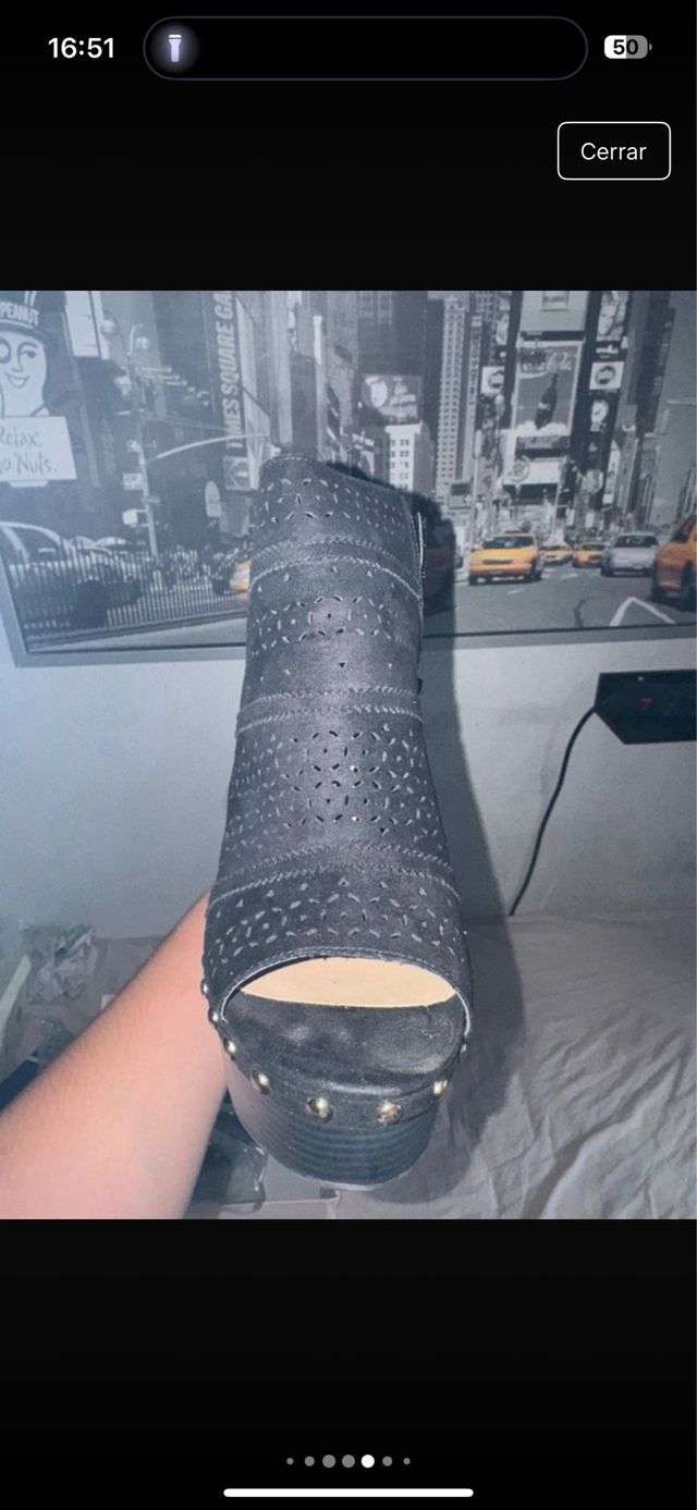 Botines de tacón negros con plataforma