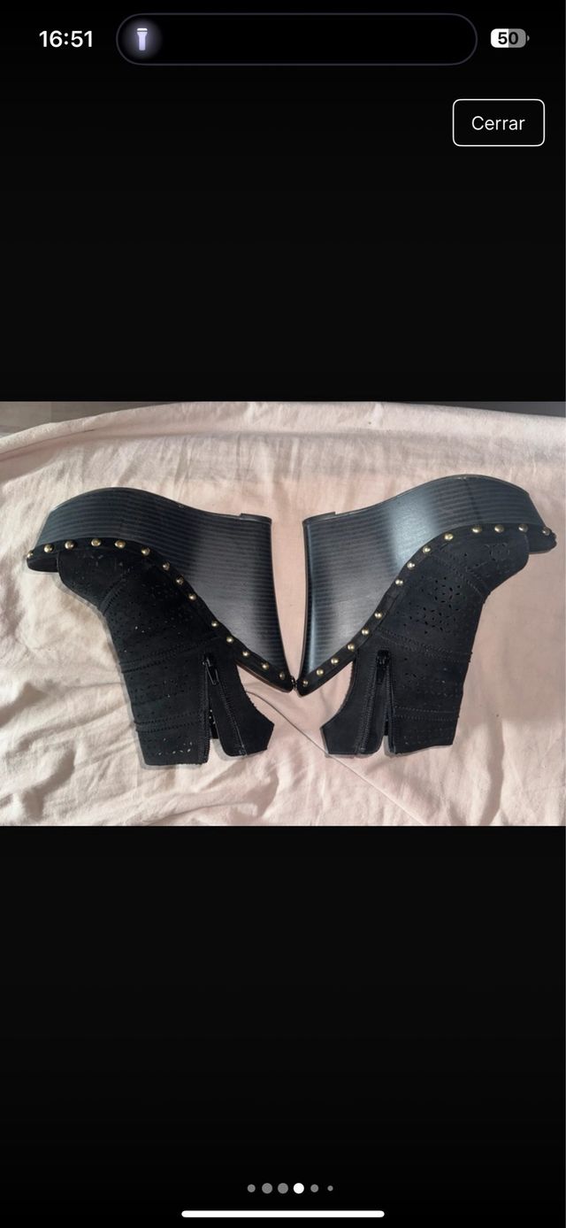 Botines de tacón negros con plataforma