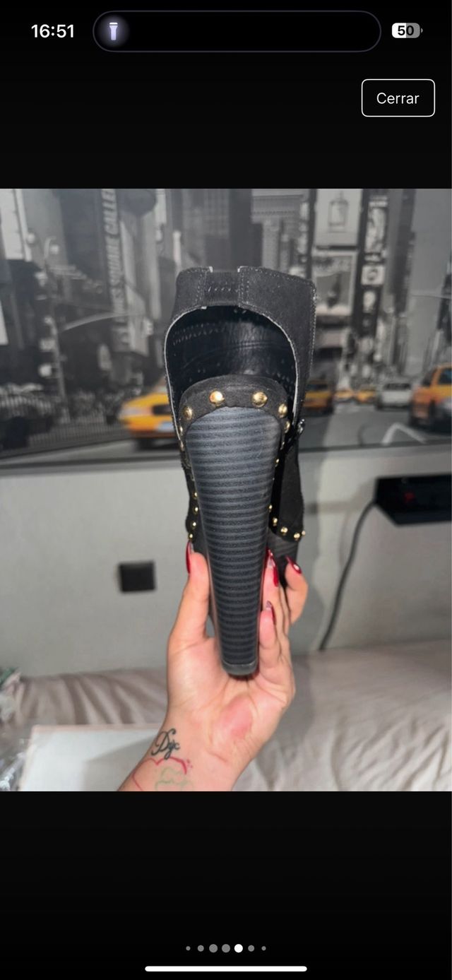 Botines de tacón negros con plataforma