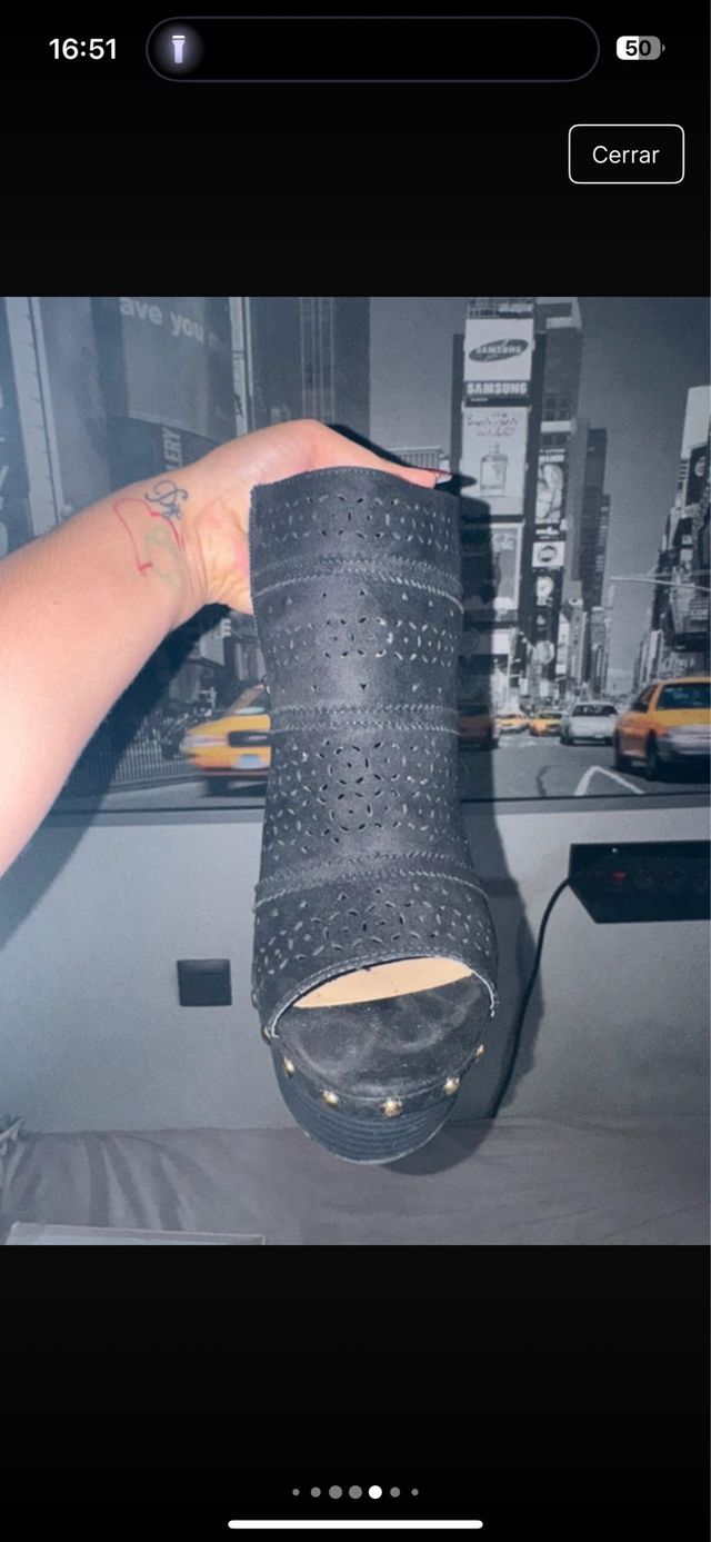 Botines de tacón negros con plataforma