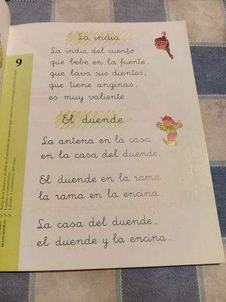 Cartilla de lectura infantil