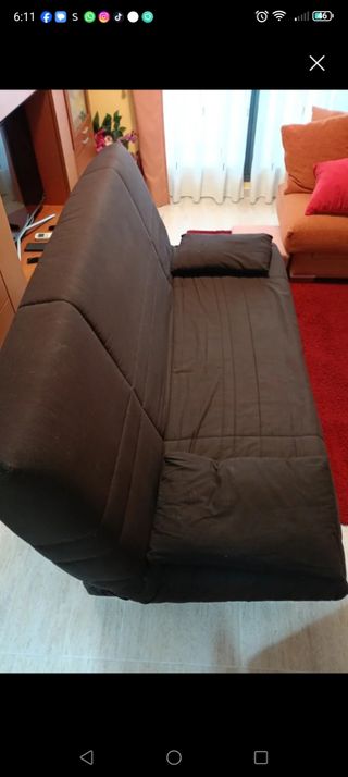 Sofá Cama Marrón Tela