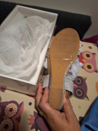 Sandalias cuña plateadas