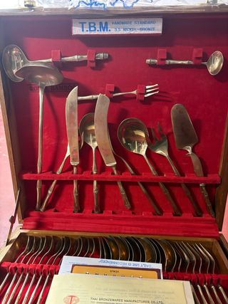 Set di posate tailandesi in bronzo originale