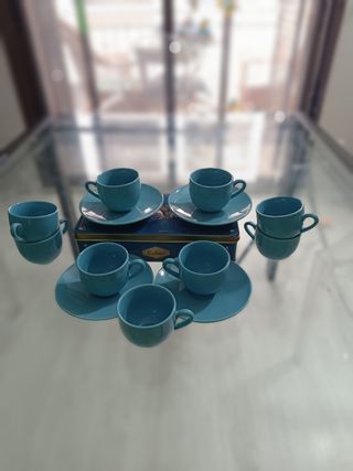 Set da caffè vintage da 9 tazze e 4 piatti