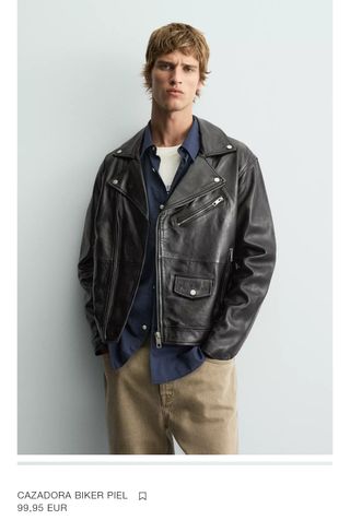 Cazadora Biker Piel Negra