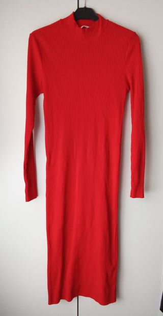 Vestido H&M Rojo Manga Larga
