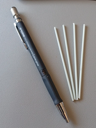 Lápiz limpieza monedas + 4 minas fibra vidrio