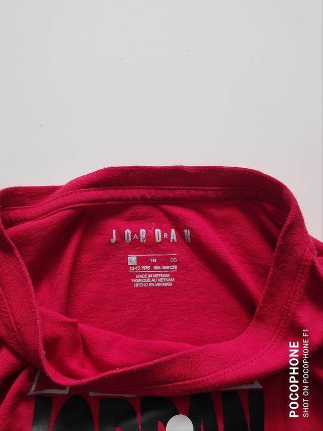 T-shirt rossa da ragazza Jordan Air