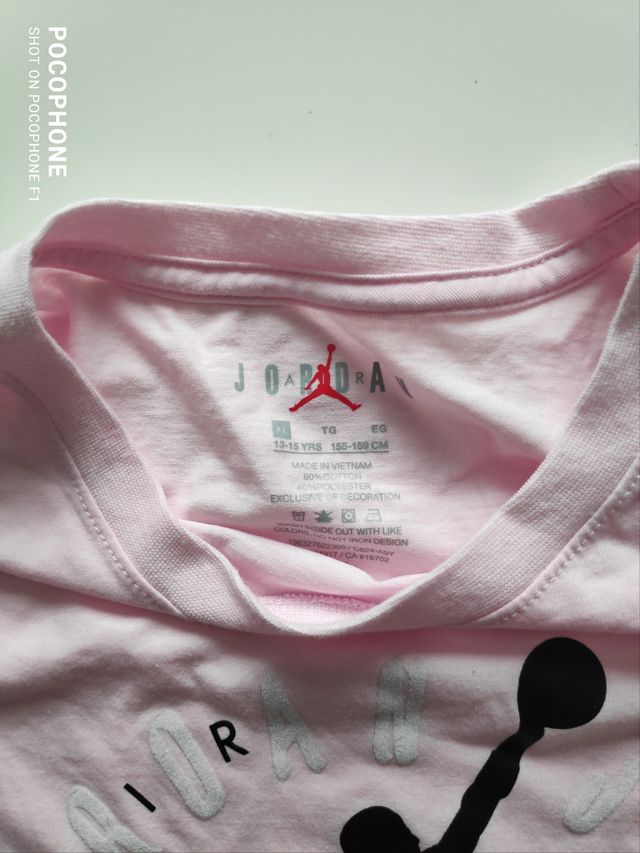 T-shirt rossa da ragazza Jordan Air