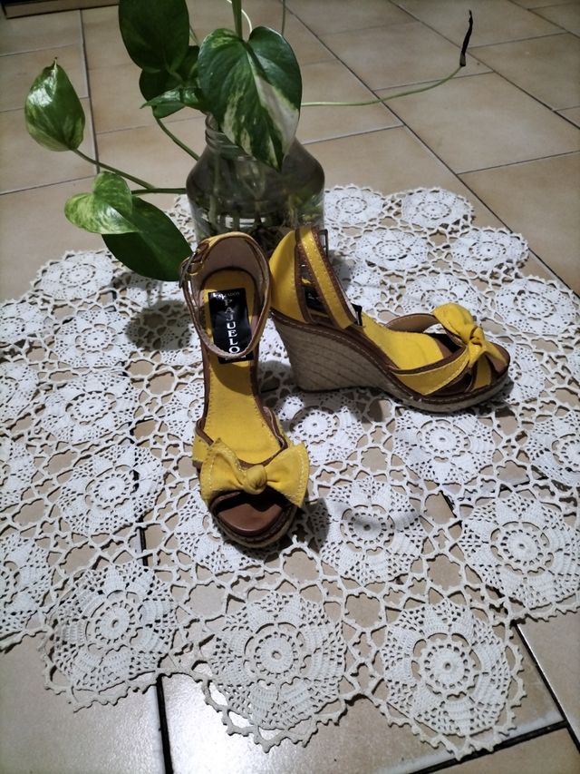 Sandalias de cuña esparto