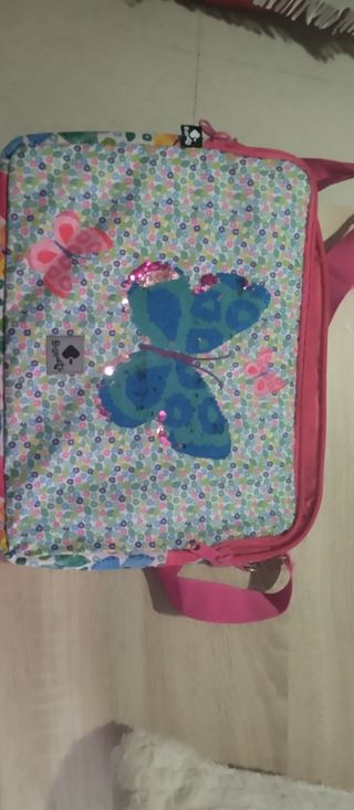 Conjunto Mochila y Porta Alimentos Mariposas