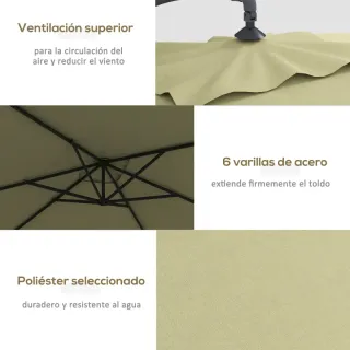 Sombrilla Jardin Beige 2.94x1.93m