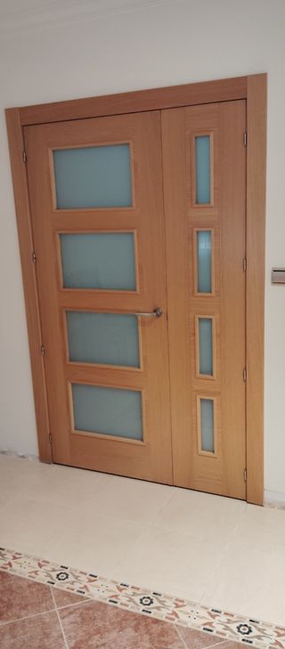 Puertas lisas de madera.