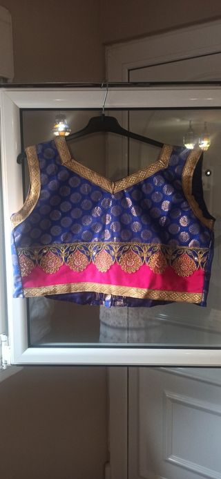 Traje completo Danza Bollywood Azul y Rosa