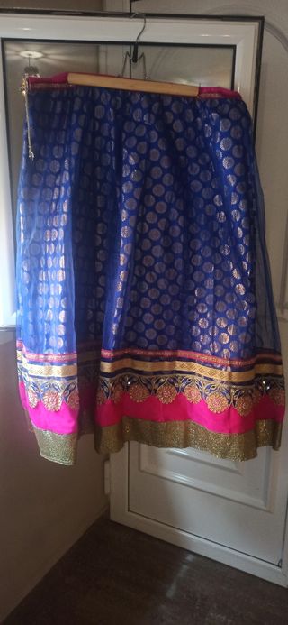 Traje completo Danza Bollywood Azul y Rosa