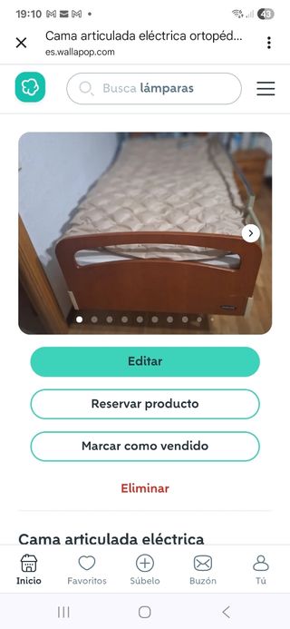 Cama articulada ortopédica madera