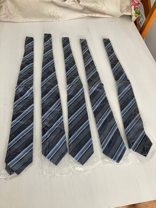 Pack 5 Corbatas Nuevas Rayas Azul/Gris