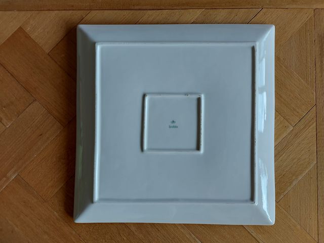 Plato bandeja cuadrado blanco de porcelana