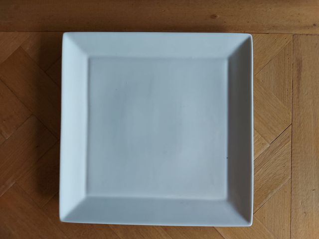 Plato bandeja cuadrado blanco de porcelana