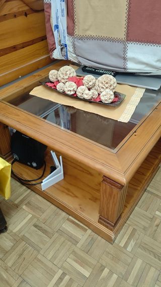 Mesa de centro madera y cristal