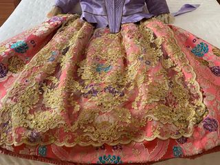 Traje de Fallera Rosa y Dorado
