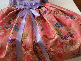 Traje de Fallera Rosa y Dorado