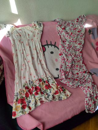 Lote vestido y mono niña floral