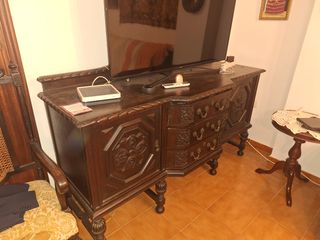 Mueble Comedor Antiguo Cristal y Madera
