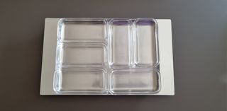 Vassoio inox con 6 contenitori in vetro