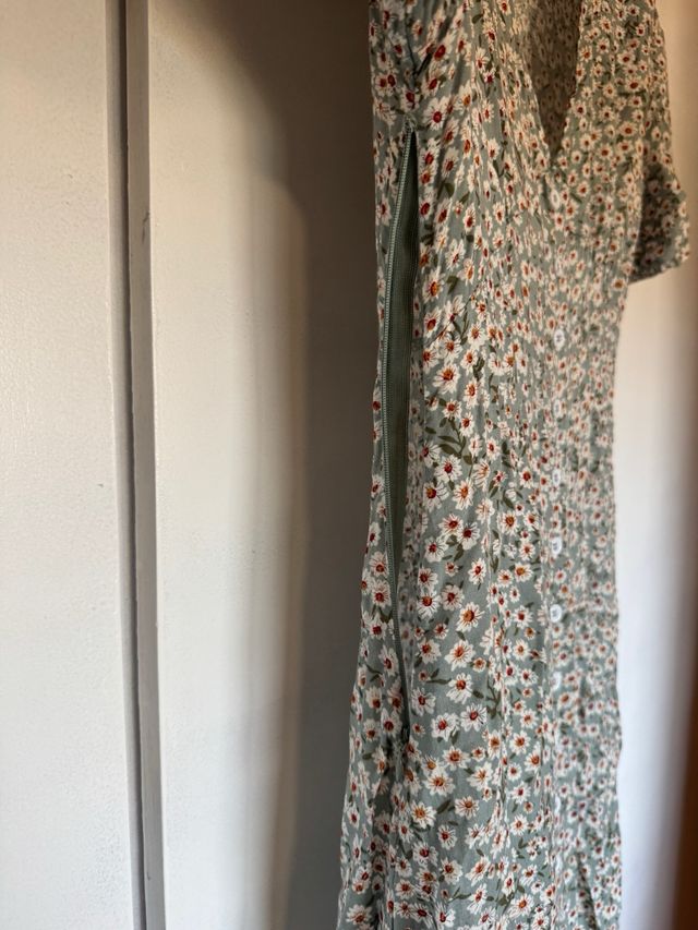 Vestido largo floral verde