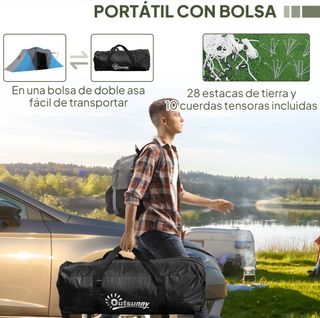 Tienda de Campaña 4-6 Personas Azul/Gris