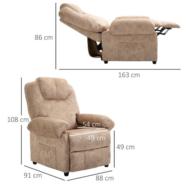 Sillón relax reclinable manual beige