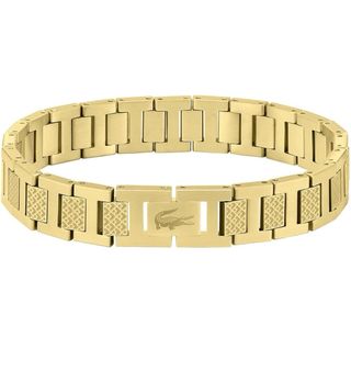 Pulsera Lacoste metal negro, dorado, plateado