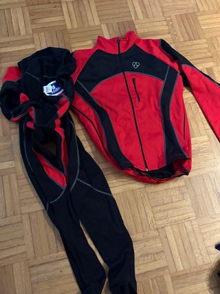 Conjunto Ciclismo Invierno Rojo y Negro