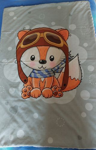 Copertina neonato con disegno volpe