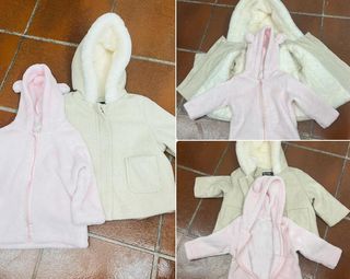 Coppia cappotti bimba con cappuccio