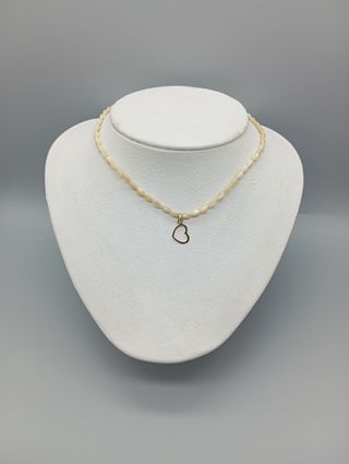 Collar Nácar y Plata 925 Vermeil Corazón