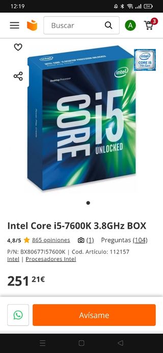 PACK CPU i5 7600K + MSI Z270 GAMING M7 