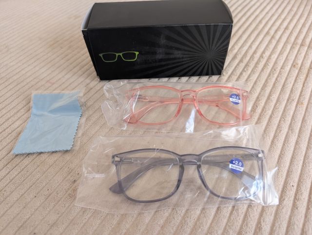 Gafas lectura +2.0 (Rosa y Gris) con filtro azul